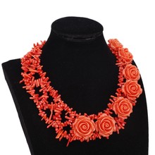 4UJewelry Coral Beads Necklace Dubai Women Jewellery Set For Nigerian Weddings Free Shipping High Quality 2019 Party Gift Set 2024 - buy cheap