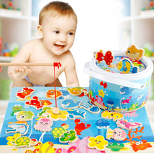 Fish Educational Baby Wooden Toys Magnetic Fishing Toy Set Christmas Gifts Children's Educational Game Educational Toy M41 2024 - buy cheap
