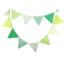 Bandeira da série verde de algodão para chá de bebê, 3.2m, 12 bandeiras, decoração para festa de casamento, chá de bebê, aniversário, bandeira da tenda 2024 - compre barato