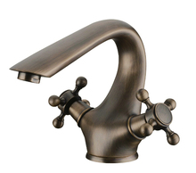 Free shipping Antique bronze Finish two handles  bathroom lavatory  sink faucet mixer tap 2024 - buy cheap