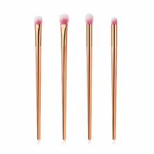 Brand New 4pc Makeup Brushes Set Rose Gold Plastic Handle Foundation Powder Eyeshadow Eyeliner Lip Brush Blending Brush Set Tool 2024 - buy cheap