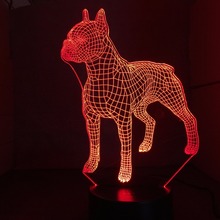 2018 Bulldog 3D Lamp Cute LED Night Light 7 Colors Changing Table Lamp Animal Lights Kids Gift Home Bedroom Party Decoration 2024 - buy cheap