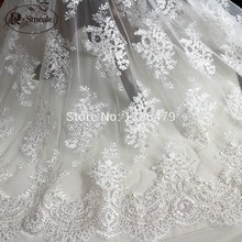 Tela de encaje para decoración de vestido de boda, lentejuelas hechas a mano, Material bordado, accesorios RS1229, color blanco y negro 2024 - compra barato