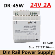 (DR-45-24) Din Rail mounted Power Supply 45W Transformer 110V/220V AC to DC 24V 2A 45W Output fuente de alimentacion 24v 2024 - buy cheap