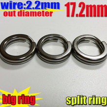 Anillos grandes muy divididos alambre: 2,2mm prueba 155kg diámetro exterior 17,2 MM 304 Acero inoxidable 200 unids/lote 2024 - compra barato