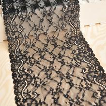 2 Meters Black New Lace Fabric DIY Crafts Sewing Suppies Decoration Accessories For Garments Elastic Lace Trim 23cm 2024 - buy cheap