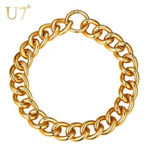 U7 Fashion Summer Simple Gold Big Thick Chain Choker Necklace For Women All-match Shiny Statement Accessories N1126 2024 - buy cheap
