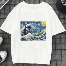 Fashion Vintage Van Gogh Oil Printed Tshirt For Women Harajuku Kawaii Aesthetic Womens T Shirt Tops Cute Vogue Woman Tshirt Tops 2024 - buy cheap