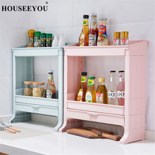 Plastic Double Layer Kitchen Storage Rack Seasoning Oil Sauce Spices Bottle Condiment Shelf Tray Kitchen Utensil Organizer Tool 2024 - buy cheap