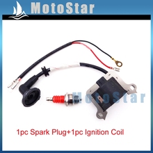 Pocket Bike Ignition Coil + Red L7T Spark Plug For 2 Stroke 33cc 43cc 49cc Engine Parts Chinese Goped Scooter Mini Moto 2024 - buy cheap