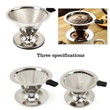 Reusable Stainless Steel Coffee Filter Holder Sets Brew Drip Coffee Filter Cone Funnel Metal Mesh Coffee Tea Filter Basket Tools 2024 - buy cheap