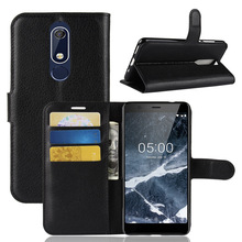 Fashion Wallet PU Leather Case Cover For Nokia 5.1 Flip Protective Phone Back Shell With Card Holders 2024 - buy cheap