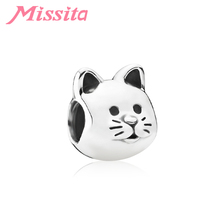 Missita bebê kitty gato pessoa contas ajuste charme pulseiras & pulseiras diy jóias feminino pulseiras acessórios presente de aniversário 2024 - compre barato