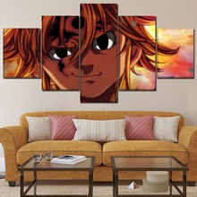 Wall Art Children Room Home Decorative 5 Piece The Seven Deadly Sins Anime Painting Canvas HD Prints Meliodas Pictures Framework 2024 - buy cheap