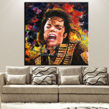 Pintura al óleo sobre lienzo de Michael Jackson, cuchillo pintado a mano, Impresión de Super Star, retrato de Michael Jackson, pinturas al óleo 2024 - compra barato