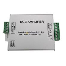 Rgb led amplificador controlador DC12-24V 12a para 3528 5050 rgb led tira módulo luz caso de alumínio 2024 - compre barato