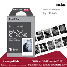 Fujifilm Instax Мини-пленка монохромная 10 листов для Instax Mini 9 8 7s 70 90 25 мгновенный Polariod камера смартфон принтер SP-2 1 2024 - купить недорого