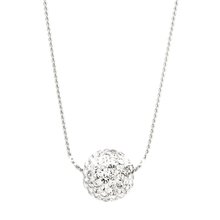 12mm disco Pave white crystal ball pendant necklace 2024 - buy cheap