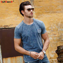 GustOmerD Brand New T Shirt Fashion Patchwork T shirt Man's Short Sleeve Tops Pure Cotton T Shirt Men's Casual T-shirt Men S-XXL 2024 - buy cheap
