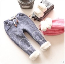 Flannel thickening children's sports pants 2018 autumn and winter new baby boys and girls plush warm leggings children clothing 2024 - buy cheap