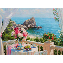 NEW Full Drill Square Diamond Painting Landscape 5D DIY Diamond Embroidery Flowers Home Decoration Sea Picture Of Rhinestone 2024 - compre barato