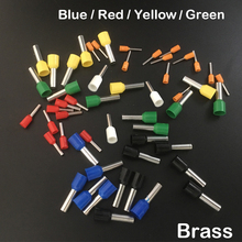 E6012 E6018 E10-12 E10-18 Blue Yellow Red Green Brass Pin Insulated Sleeve Cold Press Connector Ferrule Cord End Crimp Terminal 2024 - buy cheap