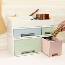 Organizador de escritorio creativo para maquillaje, caja para cosméticos y joyería, cajón de escritorio, contenedor de artículos diversos, Caja de almacenamiento de especias de cocina M07C 2024 - compra barato