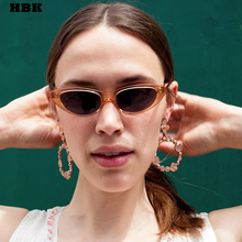 HBK Cat Eye Sexy Luxury Top Sunglasses For Female Clear Frame Brand Designer Goggle Oculos De Sol Small Women Sun Glasses 2018 2024 - buy cheap