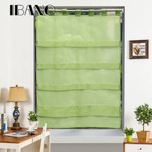 Roman Curtains Shade Solid Colors Korea Style Tie Up Window Curtain Kitchen Curtain Voile Sheer Window Curtains Cortinas 2024 - buy cheap