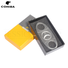 COHIBA Stainless Steel Cigar Cutter Sharp Blade Zigarren Cutter Metal Cigar Knife Guillotina With Gift Box 2024 - buy cheap