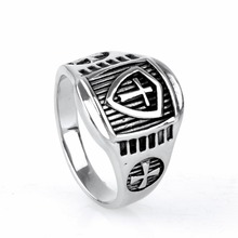 Punk Cool Silver color Black color Ring Cross 316L Stainless Steel Ring Men's Jewelry New 2024 - buy cheap