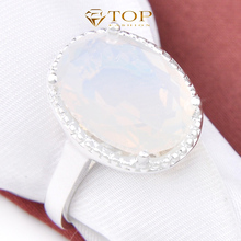 Free Shipping New round moon stone rings for women party and wedding jewelry silver plated jewelry 2024 - buy cheap