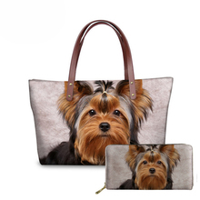 NOISYDESIGNS Yorkshire Terrier Printing Shoulder Bag Women's Top-handle Bags Casual Tote Large Capacity Handbags Bolsa Feminina 2024 - buy cheap