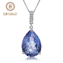 Ожерелье женское из серебра 925 пробы, с натуральным голубым Мистик кварцем 2024 - купить недорого