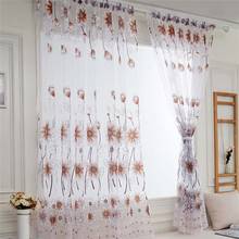 ISHOWTIENDA  European Curtains For Living Room 1 PCS Vines Leaves Tulle Door Window Curtain Drape Panel Sheer Scarf Valances#Y40 2024 - buy cheap