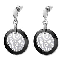 New Arrival Stainless Steel Jewelry Earring For Women with Classic Simple Design Black Ceramic Dangle Earring 2024 - buy cheap
