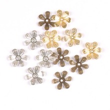 50pcs Vintage 3 Colors Flowers Blank Setting Filigree Wraps Connectors Charm Findings For Jewelry Making 16mm YKL0741 2024 - buy cheap
