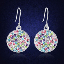 Round Color Earrings Crystals from Austria High Quality Party Jewelry Earings Aretes De Mujer For Women 2024 - buy cheap