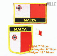 2016 Parches Parches Ropa De Malta Bandeira Patch de Ferro Em Patches Bordados-100% de Garantia de Qualidade Bordados + Frete Grátis 2024 - compre barato