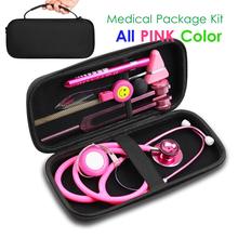 Classic Pink Home Health Monitor Storage Case Bag Kit with Medical Stethoscope Tuning Fork Reflex Hammer LED Penlight Tool Set 2024 - buy cheap