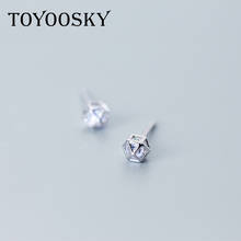 Серьги женские TOYOOSKY, из стерлингового серебра 925 пробы с геометрическим узором, простой кристаллический многоугольник 2024 - купить недорого