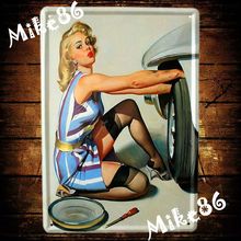 [ Mike86 ] GARAGE Lady  Vintage Metal Poster Painting Wall Decor Retro Bar House Hotel Tin Sign A-554  Mix Order 20*30 CM 2024 - buy cheap