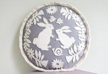 New applique cartoon rabbit beauty handmade lovely round Cushion soft cushion + filling sofa bed car home room Dec FG1017 2024 - buy cheap
