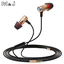 M&J Professional Monitor DJ Studio Bass stereo Ear Buds Earphone 3.5mm With MicMobile Phone Earphones For Iphone Samsung 2024 - buy cheap