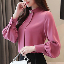 New Autumn 2018 Womens Tops and Blouses Long Sleeve Chiffon Blouse