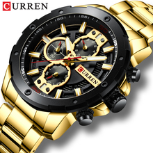 Sporty Watches Men Luxury Brand CURREN Fashion Quartz Watch with Stainless Steel Casual Business Wristwatch Male Clock Relojes 2024 - buy cheap