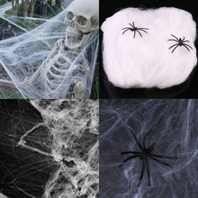 Halloween Spider Web Scary Party Scene Props White Stretchy Cobweb Spider Web Horror Halloween Decoration For Bar Haunted House 2024 - buy cheap