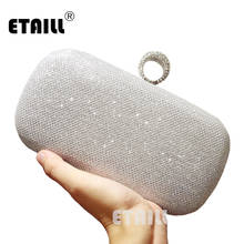 ETAILL Silver Golden Crystal Evening Clutch Bag Women Luxury Brand Bags Wedding Diamond Handbags Bridal Metal Clutches Bag 2024 - buy cheap