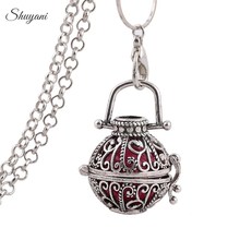 10pcs/lot Vintage Cage Locket Pendant Necklace 8 Colors Angle Chime Caller Ball Metal Pregnancy Baby Pendants Necklace 2024 - buy cheap