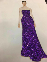 Tecido de renda de tule francês africano com glitter colado brilhante para vestido sexy 2024 - compre barato